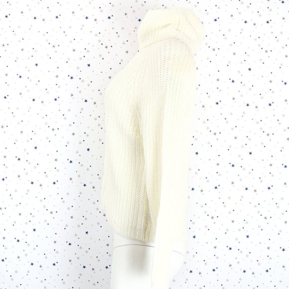 Raglan Long Sleeve Turtle Neck Knit Sweater Ivory - Picture 3 of 6